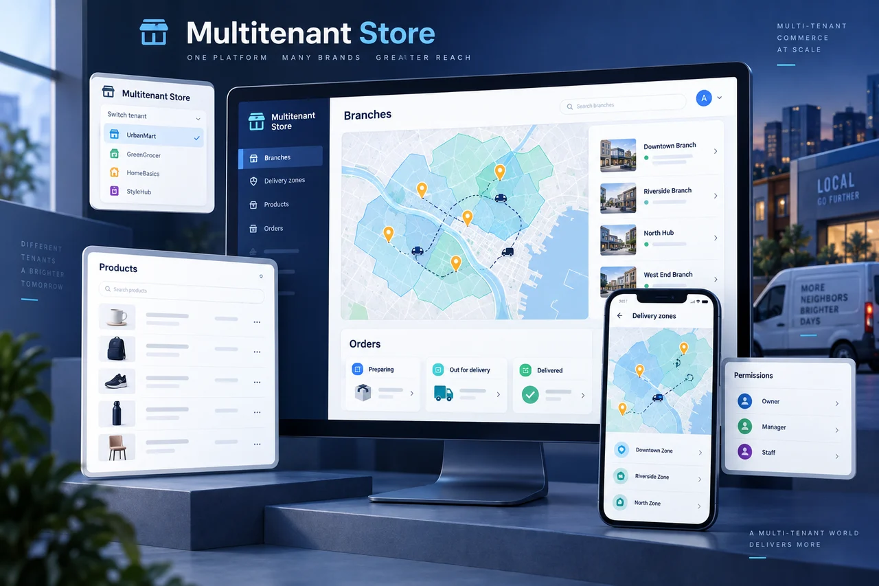 Multitenant Store — عرض تصميمي تصوّري